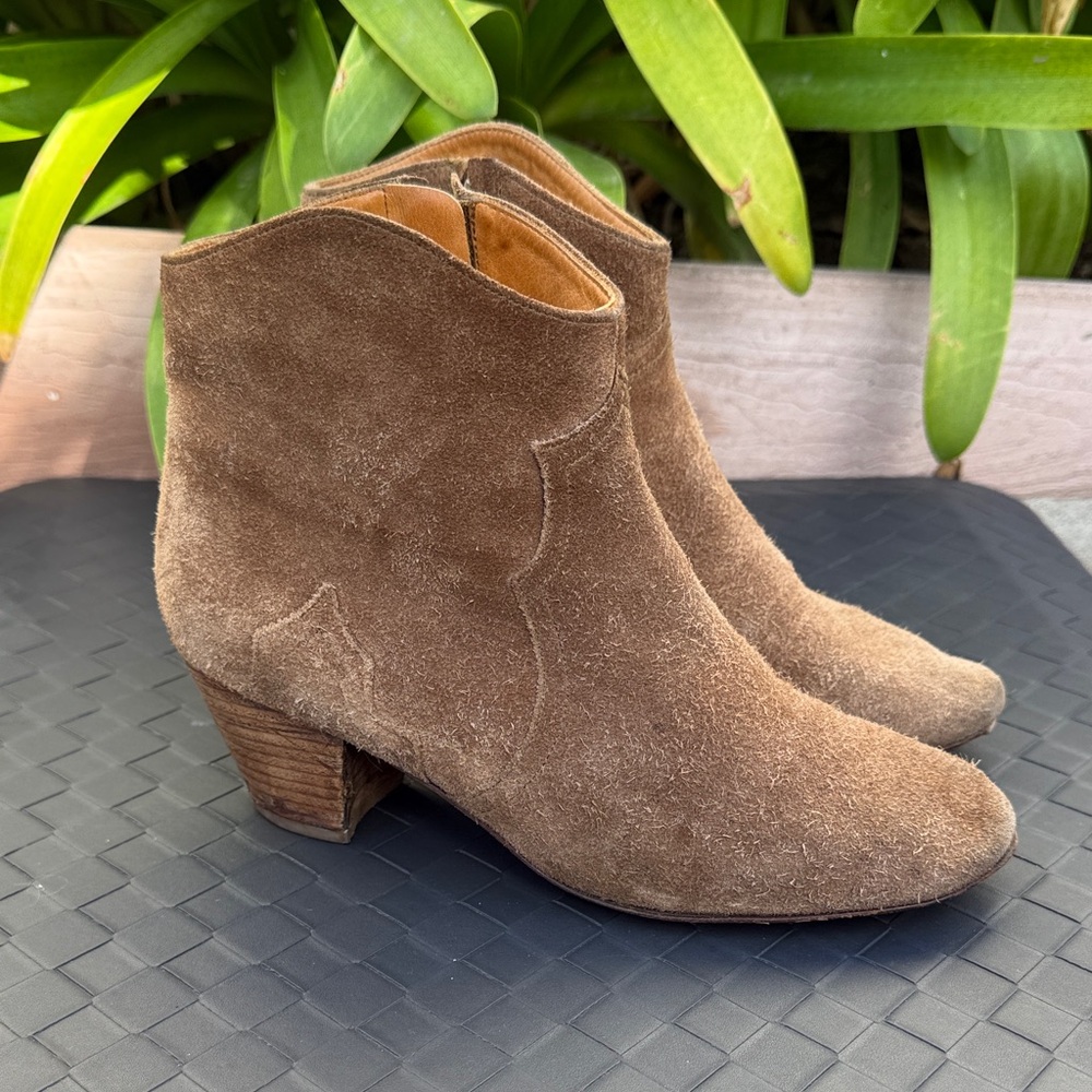Isabel Marant Brown Suede “Dicker” Ankle Boots